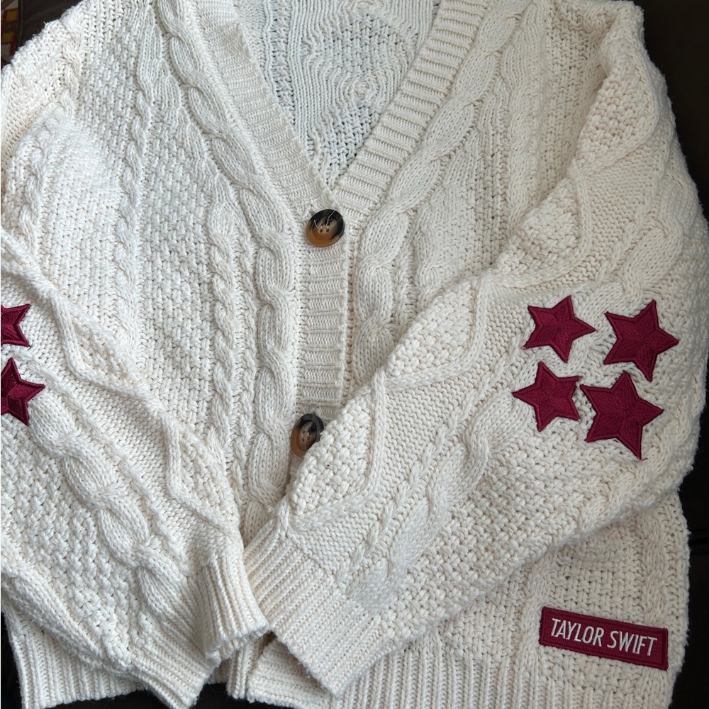 Taylor Swift Cream Cable Knit Cardigan